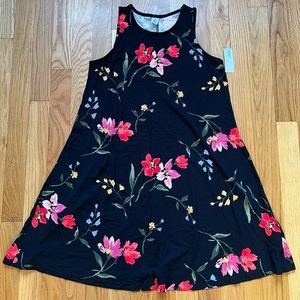 NWT Old Navy black floral jersey dress